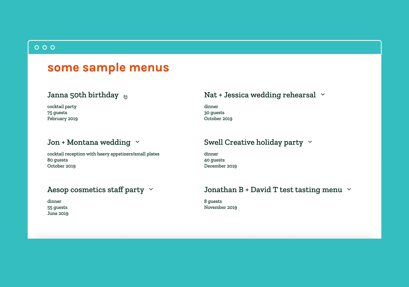 Elysian Sample menu accordion animation